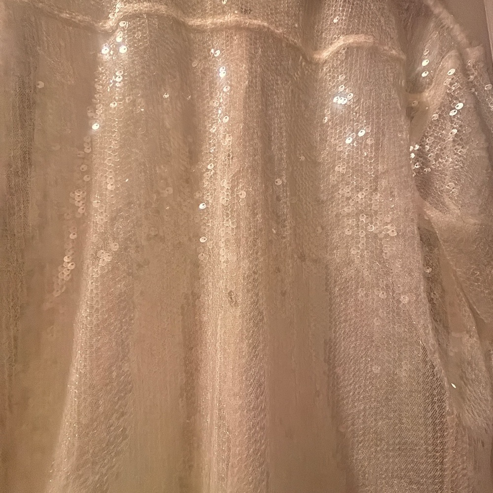 Dee Elly Chic White Sequin Button Down Shirt - image 7